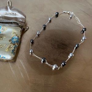 Honora’s Cultured Freshwater Pearl Floating Station Necklace in Black, Grey